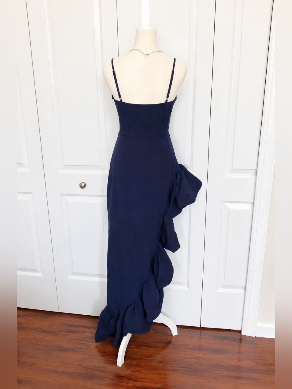 Showpo Navy Blue High-Low Ruffle Dress - Picture 7 of 11